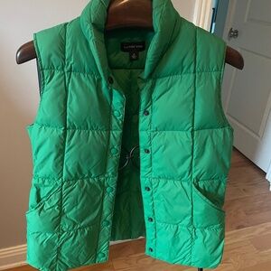Lands End Green down filled vest